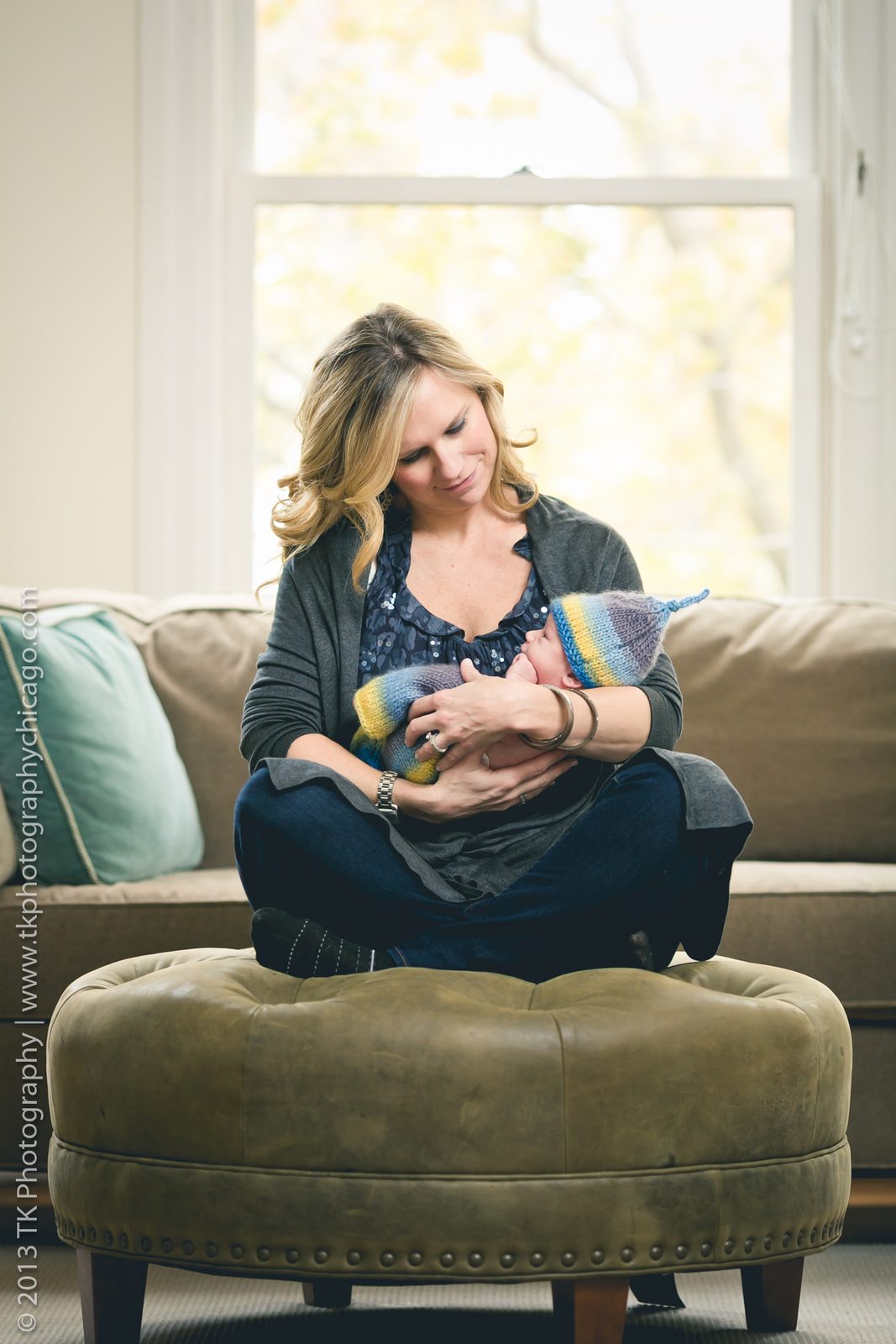 Mother holding her newborn